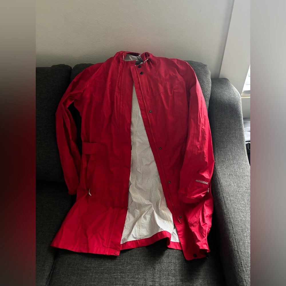 Eddie Bauer Red Long Raincoat